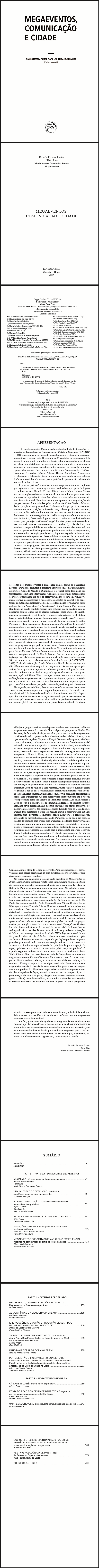 MEGAEVENTOS, COMUNICAÇÃO E CIDADE